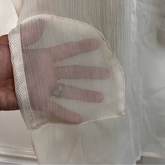 Element Skateboards Sheer Cream Women's Top Size Small Petite, Zipper, Pocket - Picture 3 of 6